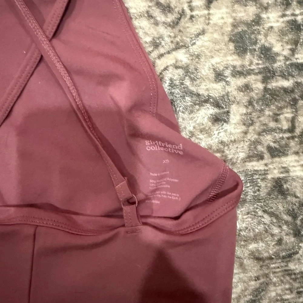 Girlfriend Collective work out Mini Dress in Mauve with shorts underneath - Picture 10 of 11